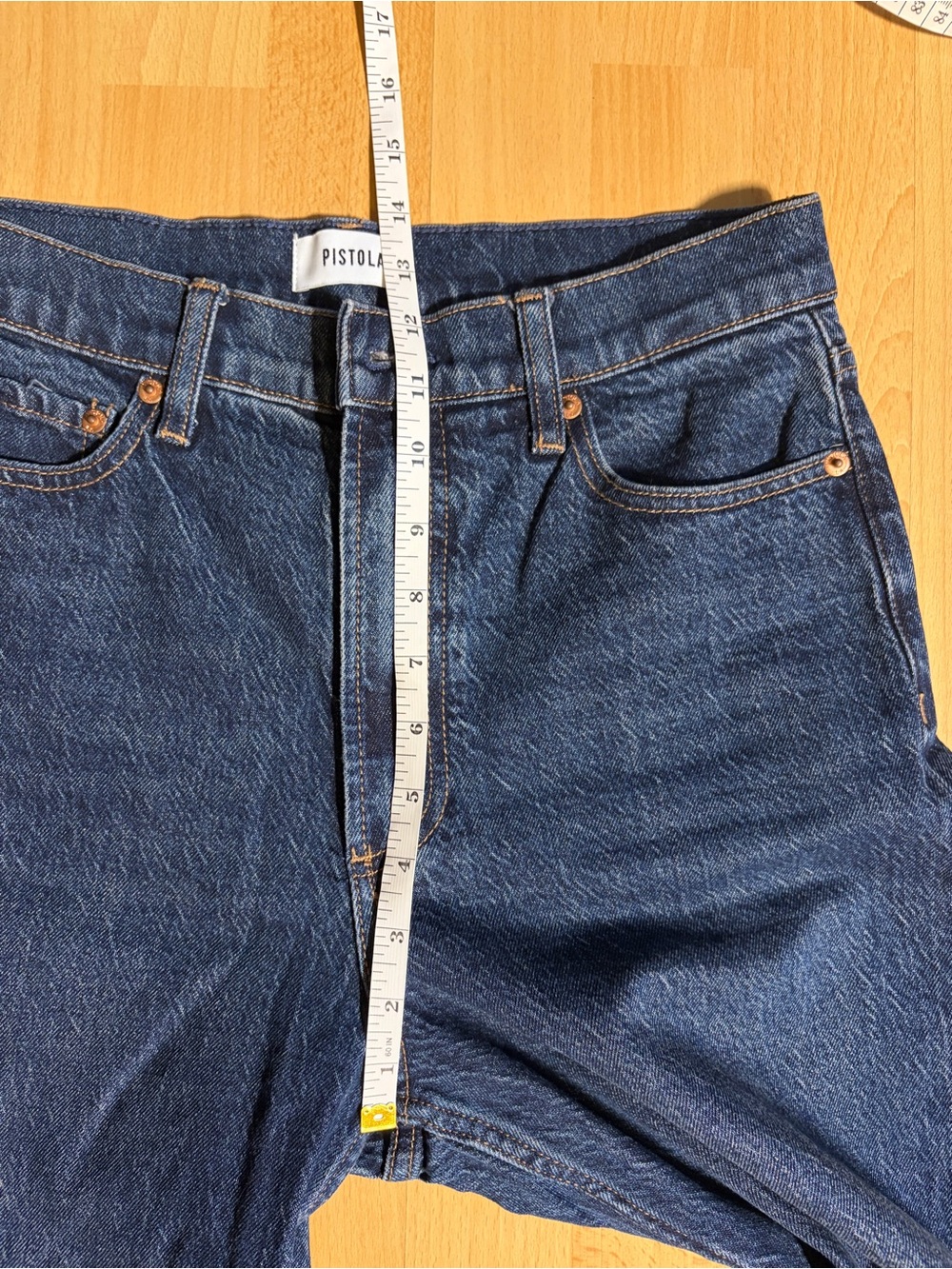 pistola Lana High Rise Wide Leg Jean Raw Hem Dark Blue Wash in Elevation 27 - Picture 10 of 11